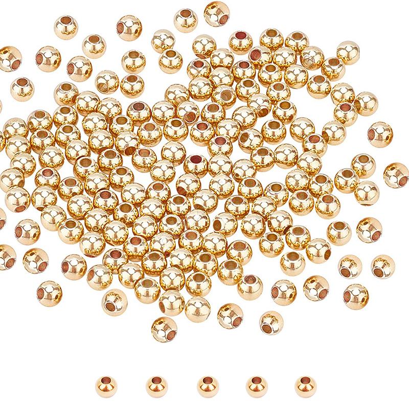 2.5 Mm Altın Kaplama Desensiz Yuvarlak Metal Boncuk ( 5 Gram ) 